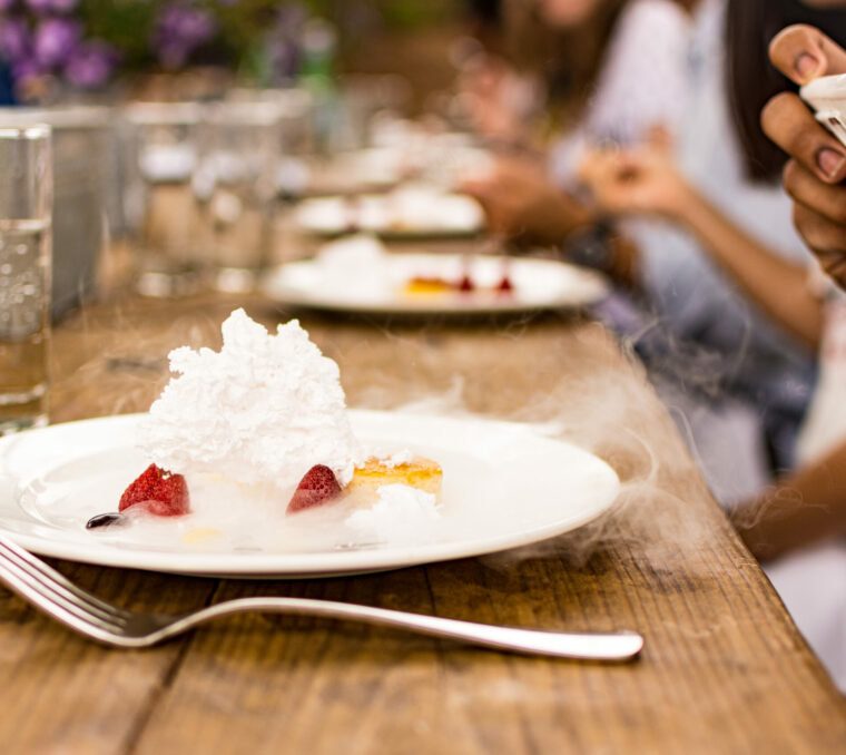 Dessert on plate